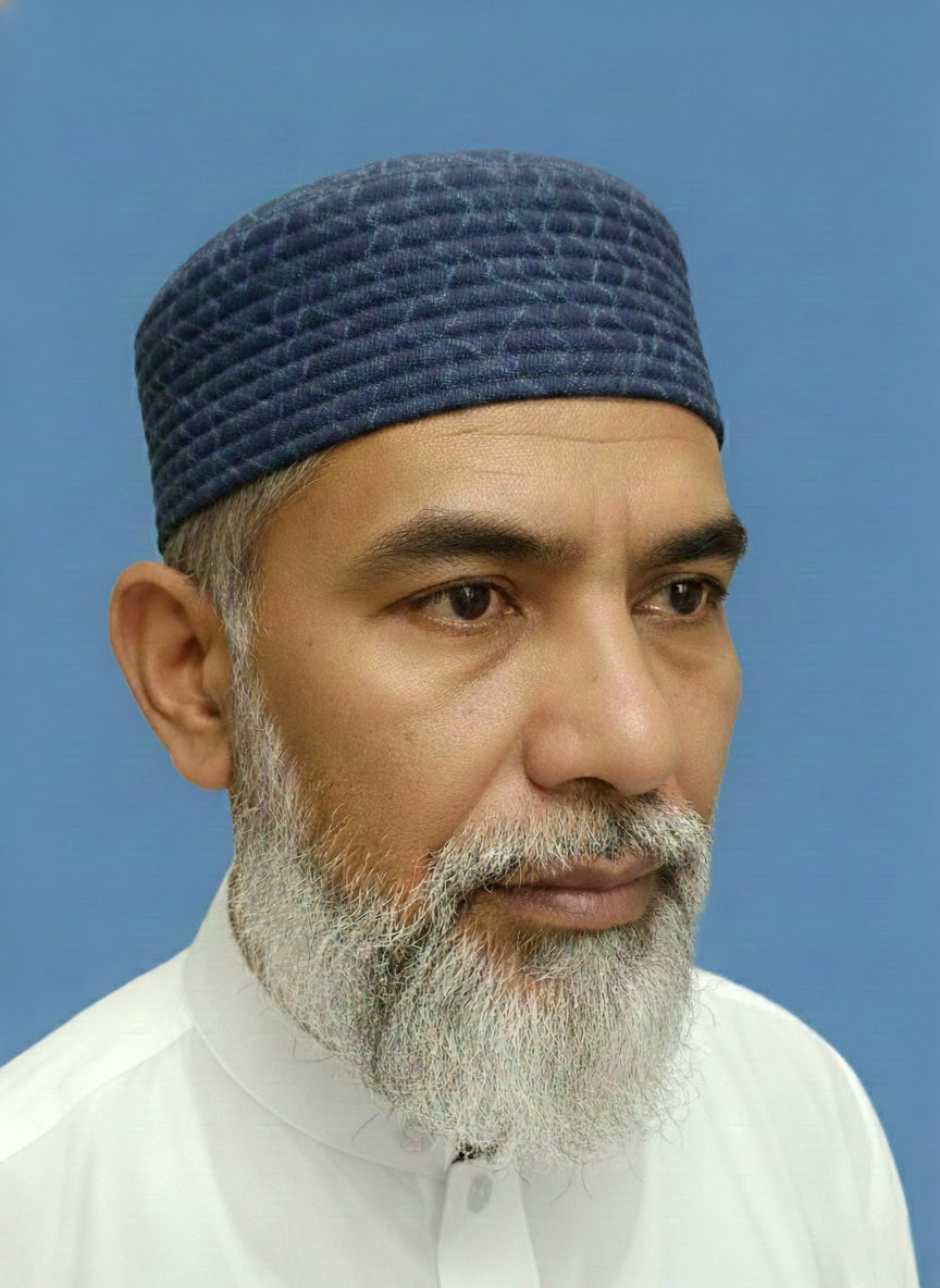 Blue Wedding Cap Traditional Islamic Headwear Detail | Premium Quality Muslim Cap Sri Lanka | AlMumtaz