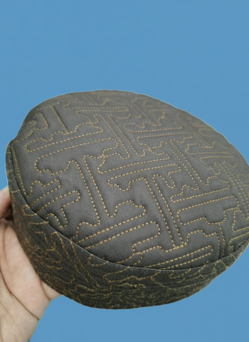 Elegant brown wedding cap - Premium Islamic headwear for Muslim grooms Sri Lanka | AlMumtaz