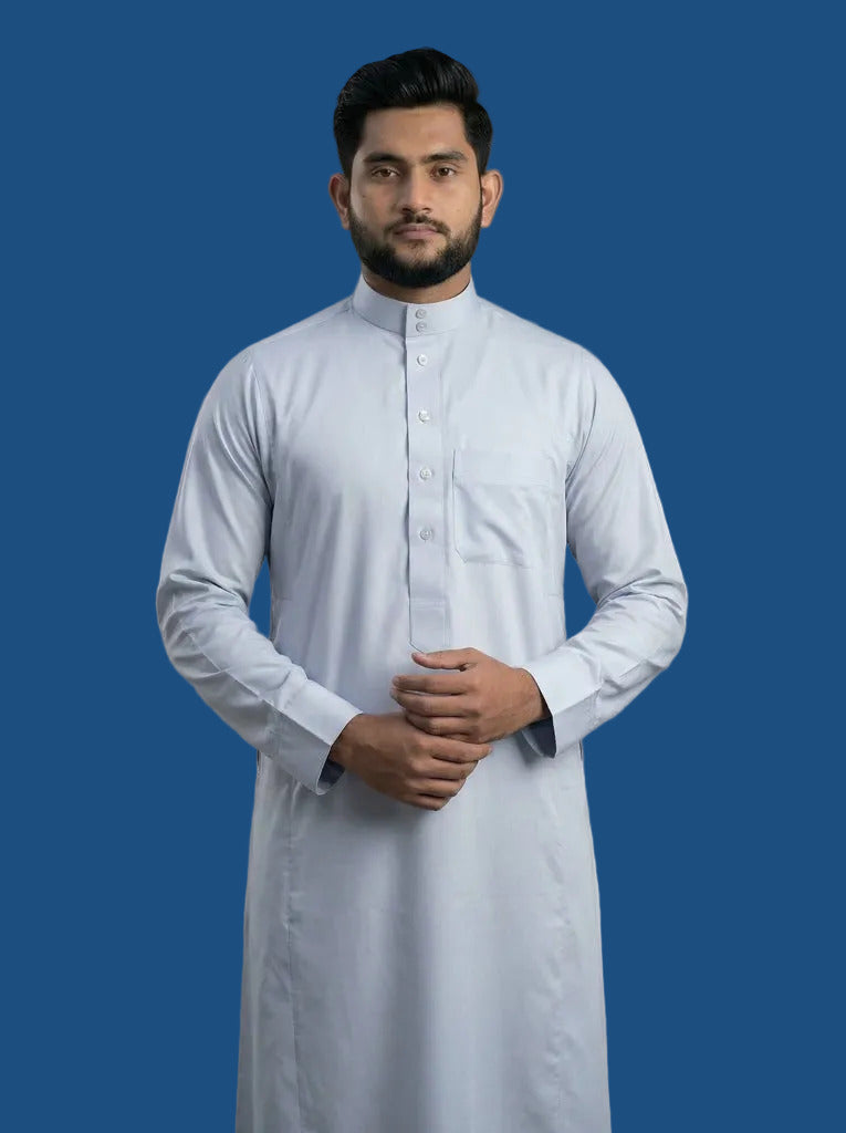 Prime Weave Ultra-Soft Cotton Thobe - Light Blue | AlMumtaz Sri Lanka