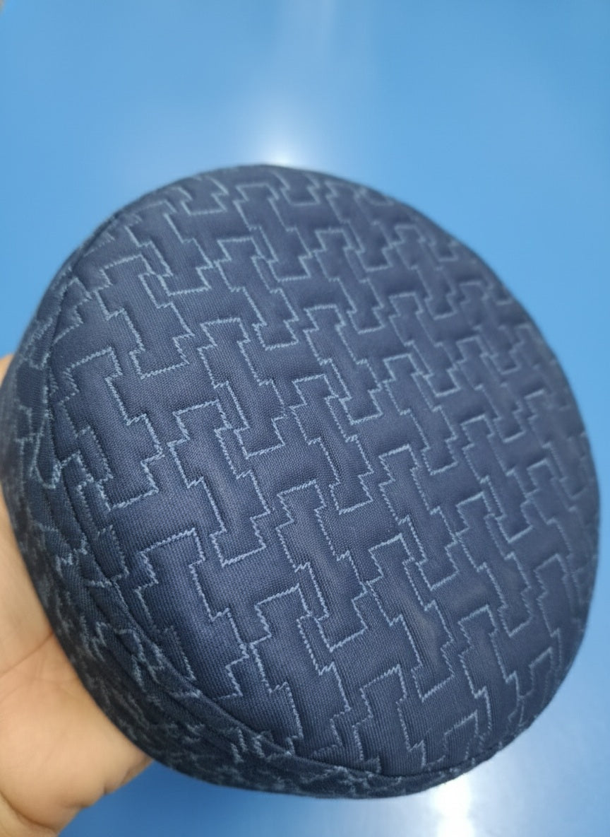 Blue Wedding Cap Traditional Islamic Headwear Full View | Elegant Muslim Wedding Cap Sri Lanka | AlMumtaz