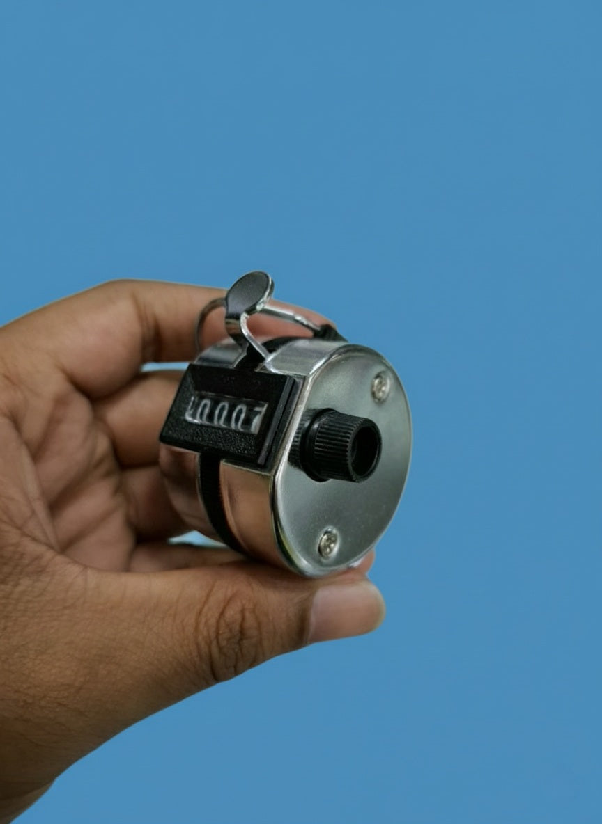 Indian Metal Tasbeeh Counter - Silver Prayer Ring for Dhikr Counting - Detail View | AlMumtaz Sri Lanka