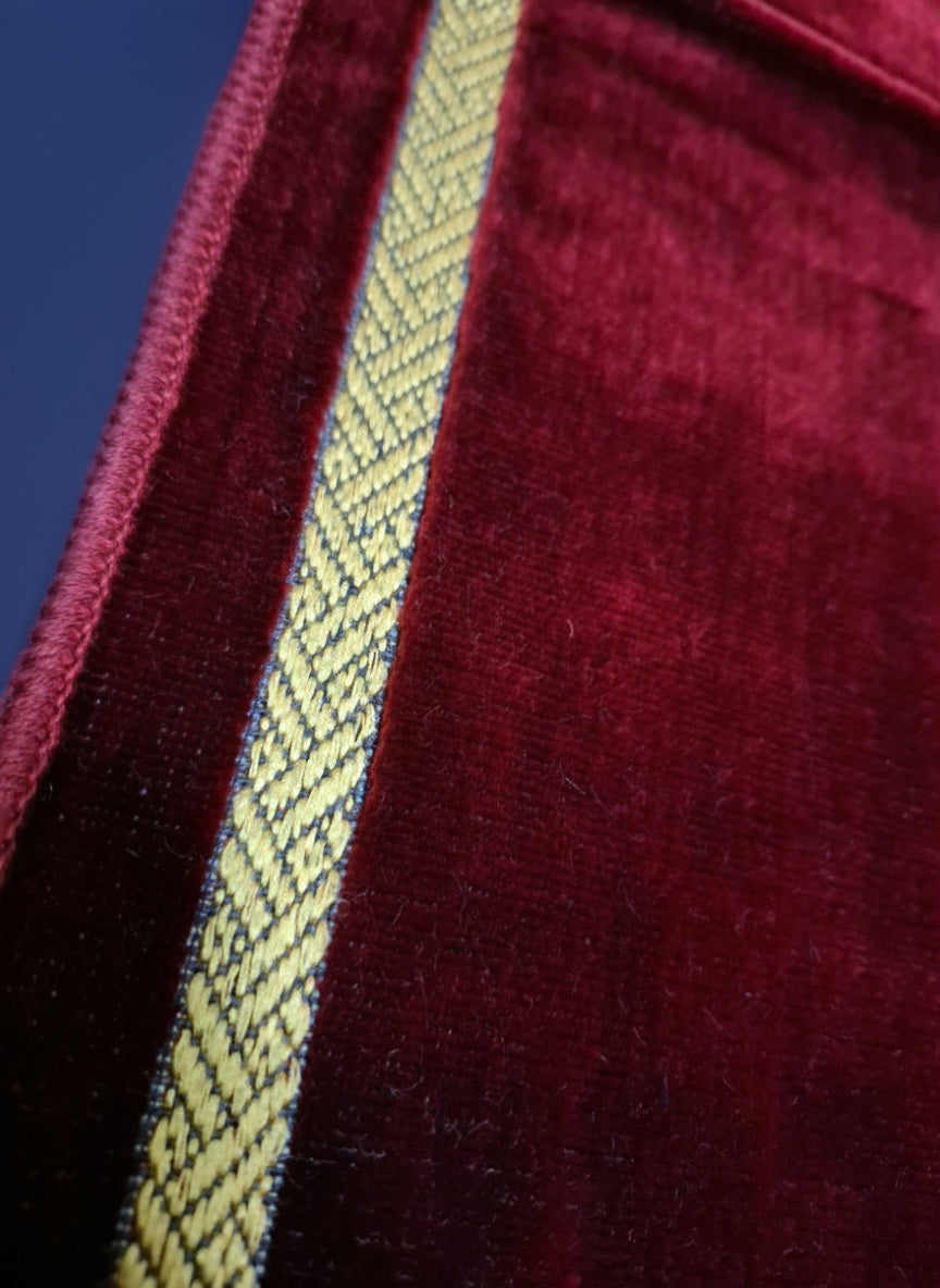  Red Islamic Prayer Mat with Gold Border Detail - Comfortable Prayer Rug for Daily Use Sri Lanka